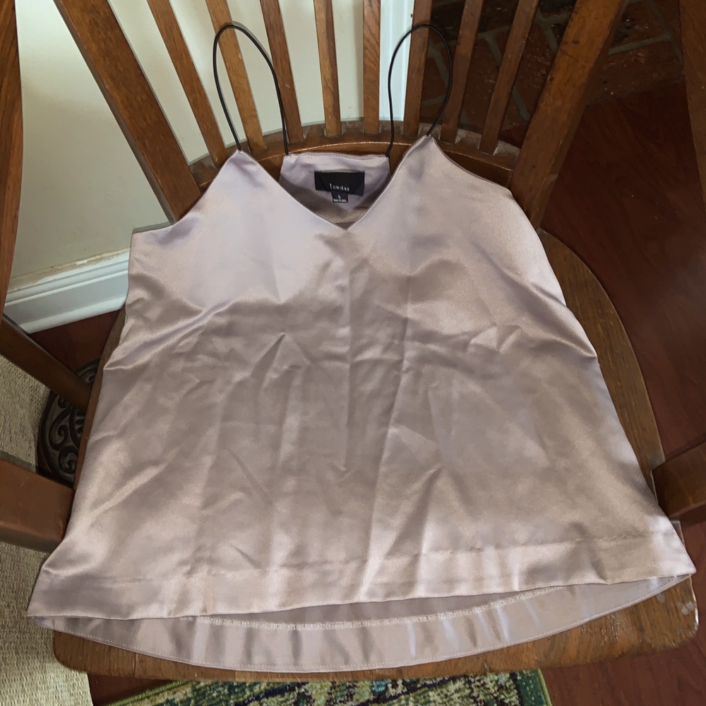 Boutique champagne satin blouse size small